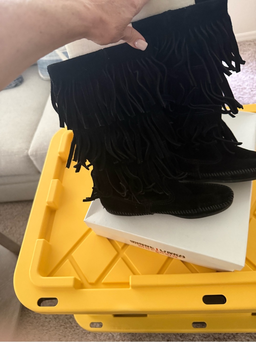 Women’s Minnetonka  Black Fringe Boots